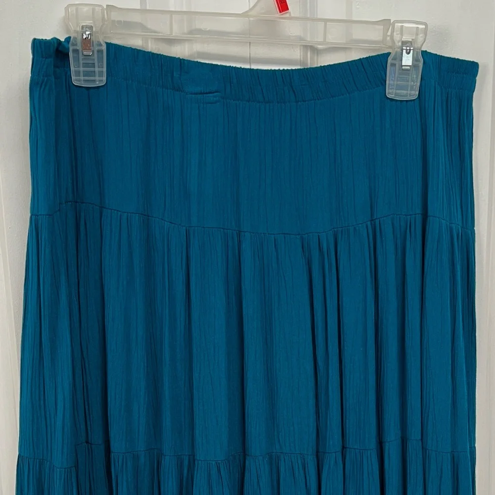 Sag Harbor Teal Pull On Midi Skirt Size PM